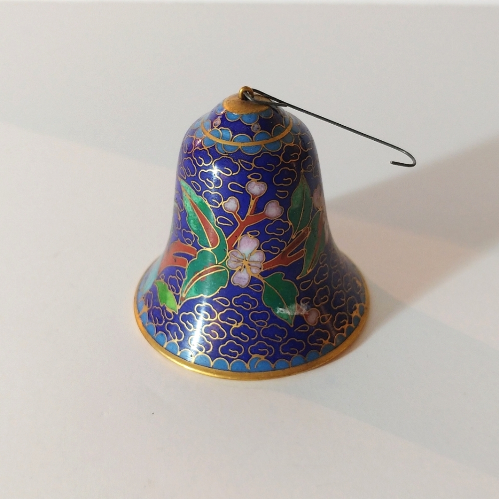 Vintage Blue Painted Enamel Bell